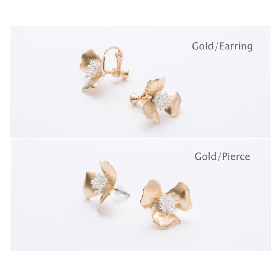 マット メタルフラワー Sサイズ ピアス イヤリング バイカラー チタン |  | 09