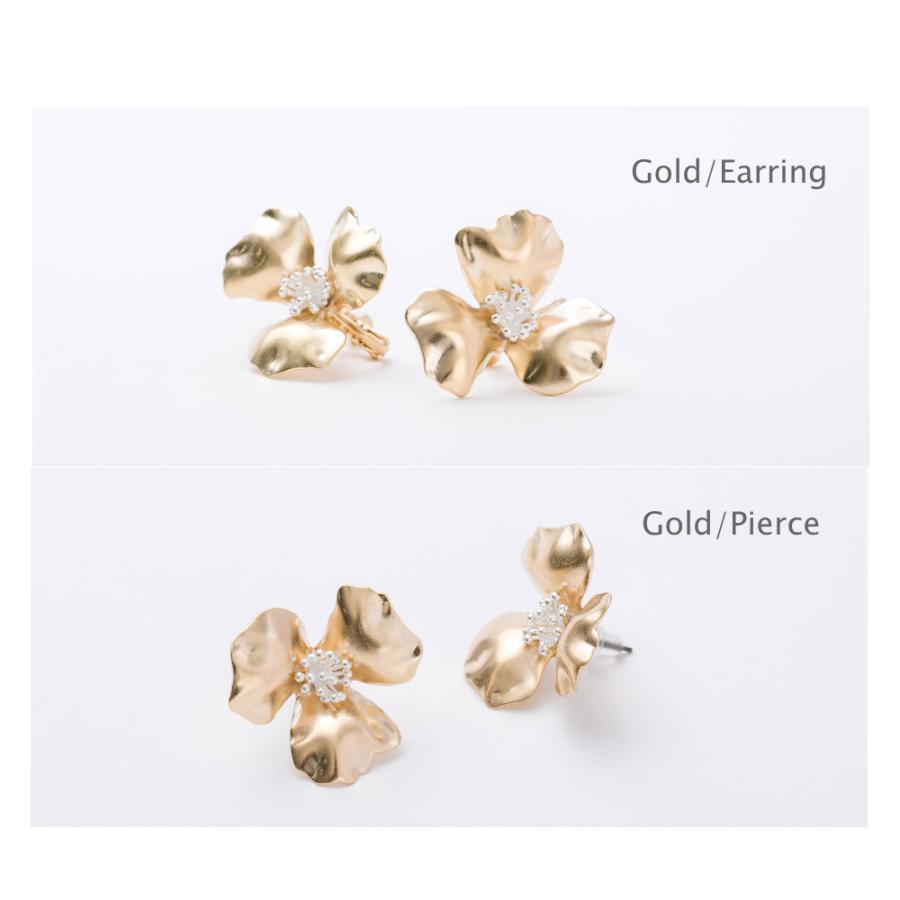 マット メタルフラワー Lサイズ ピアス イヤリング バイカラー チタン |  | 10