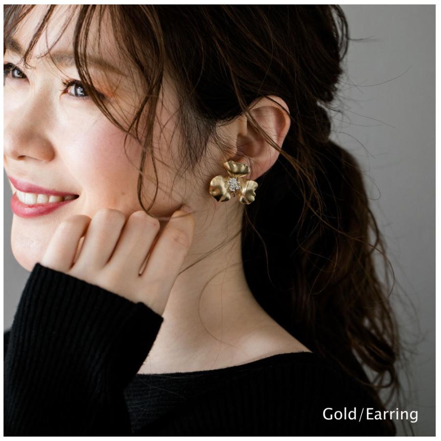 マット メタルフラワー Lサイズ ピアス イヤリング バイカラー チタン |  | 05