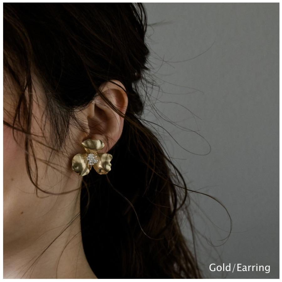 マット メタルフラワー Lサイズ ピアス イヤリング バイカラー チタン |  | 06