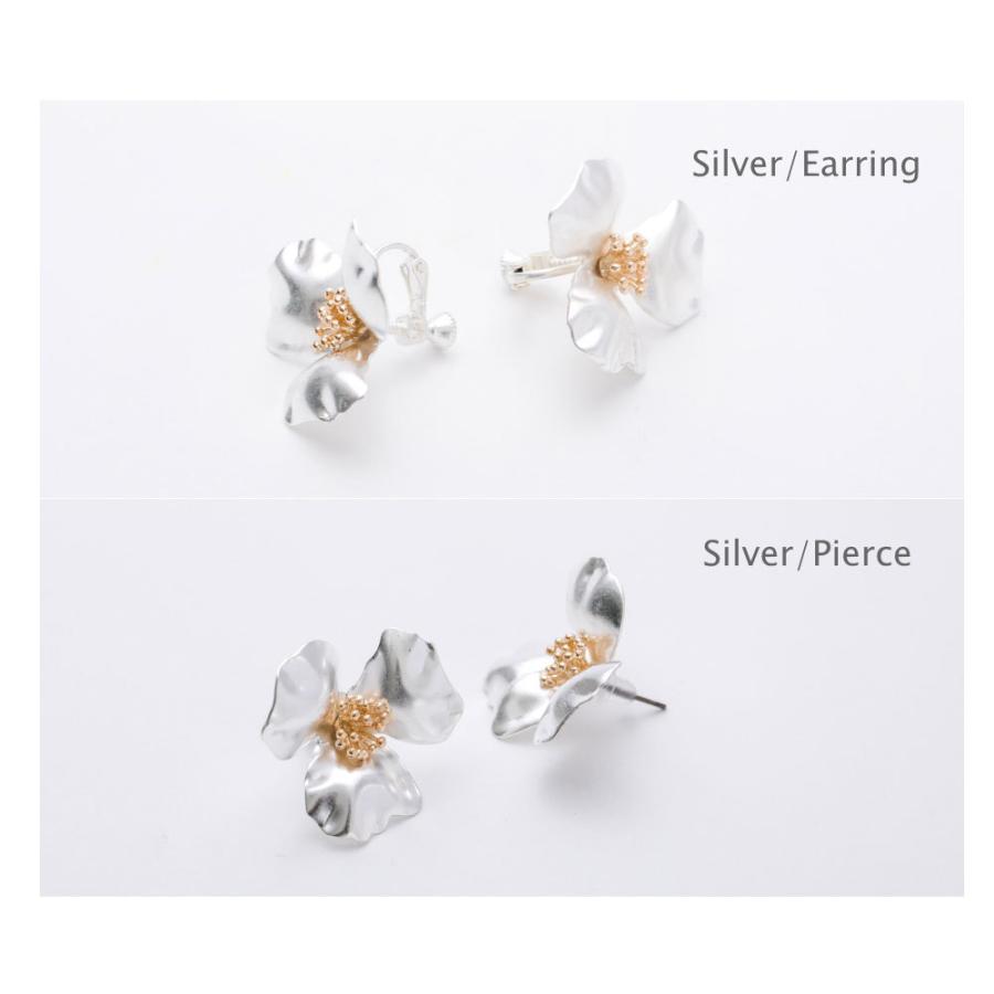 マット メタルフラワー Lサイズ ピアス イヤリング バイカラー チタン |  | 09