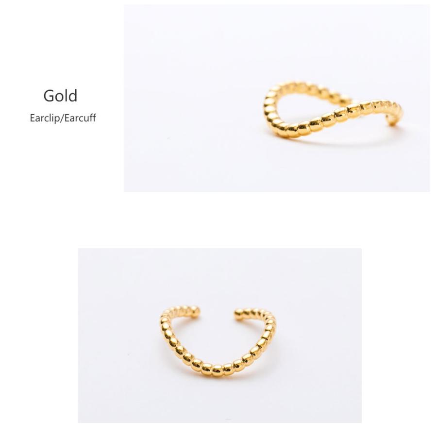 [片耳用] メタルボール イヤーカフ イヤカフ 片耳 ウェーブ シルバー ゴールド ノンホールイヤリングイヤークリップ |  | 03