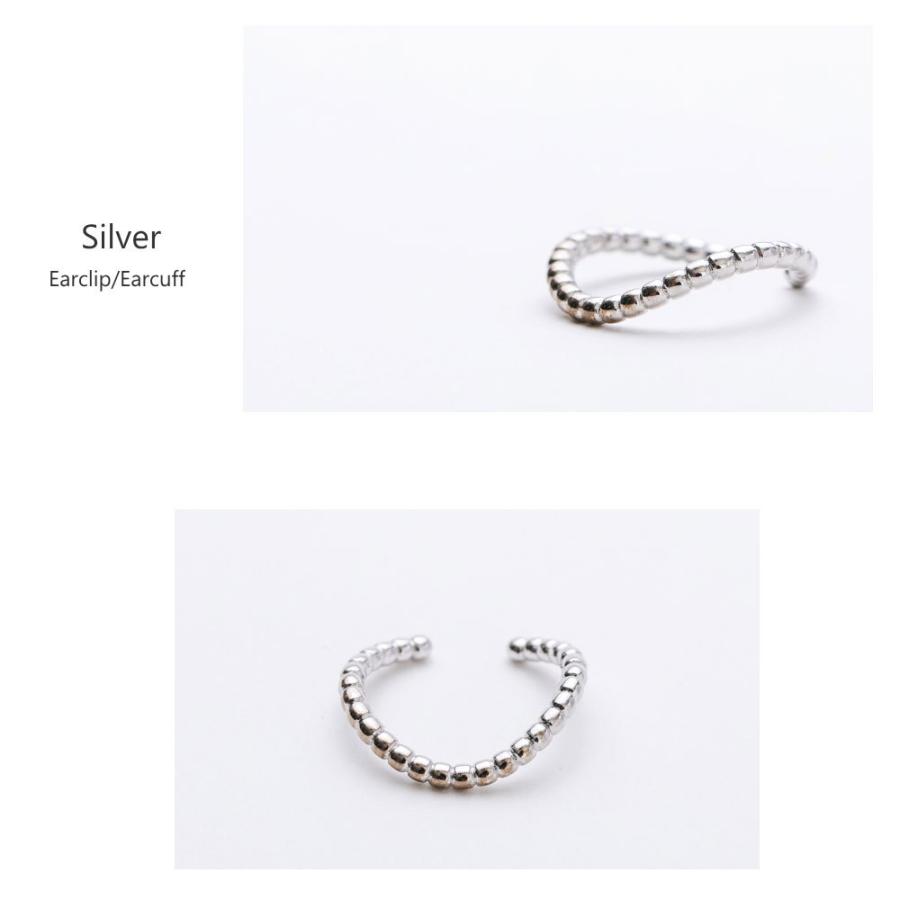 [片耳用] メタルボール イヤーカフ イヤカフ 片耳 ウェーブ シルバー ゴールド ノンホールイヤリングイヤークリップ |  | 04
