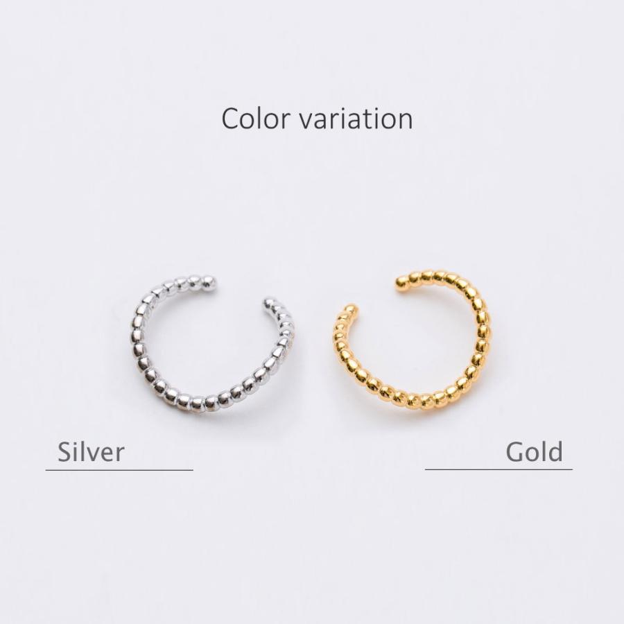 [片耳用] メタルボール イヤーカフ イヤカフ 片耳 ウェーブ シルバー ゴールド ノンホールイヤリングイヤークリップ |  | 08