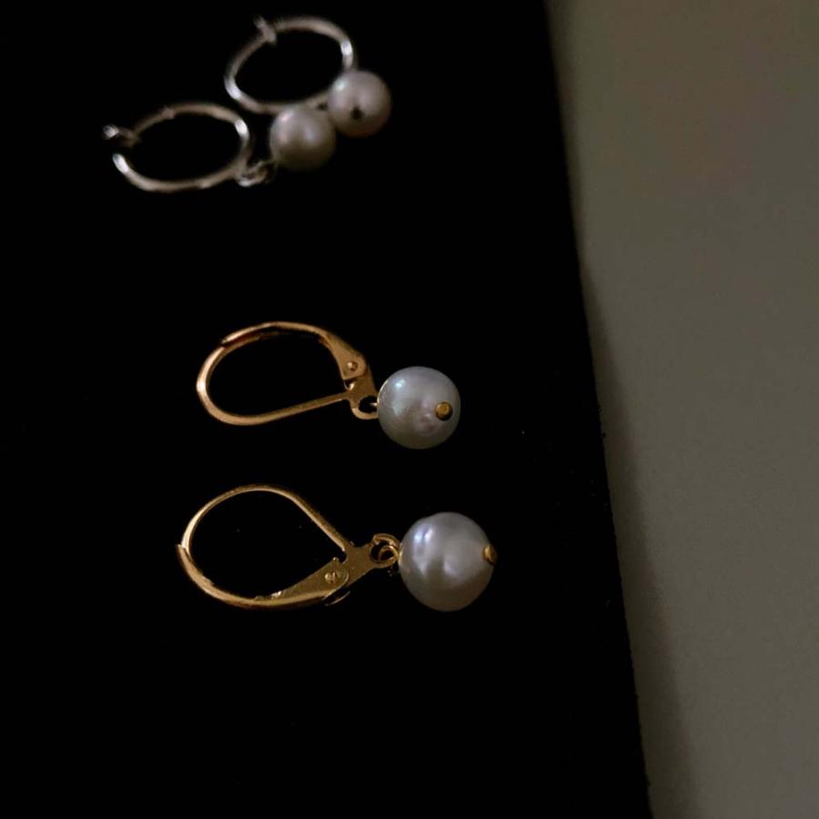 Ribes 6mmセミラウンド 淡水パール ピアス イヤリング |  | 03