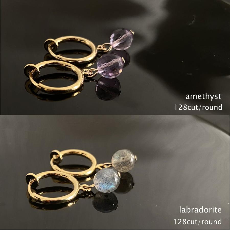 6mm 天然石 カットラウンド ピアス イヤリング 10タイプ ニッケルフリー K14GP |  | 12