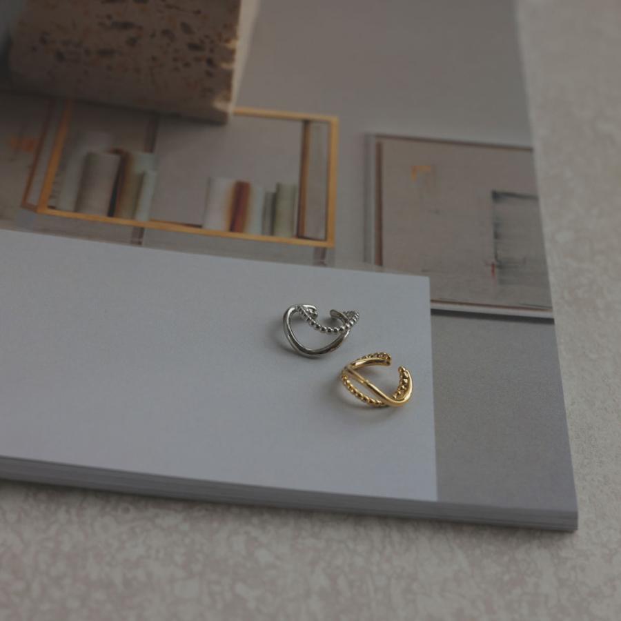 ダブルライン イヤカフ イヤーカフ ニッケルフリー ゴールド シルバー イヤーフック イヤリング トレンド 流線 重ねづけ 耳 |  | 01