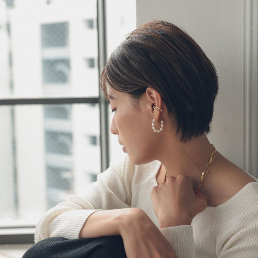 ダブルライン イヤカフ イヤーカフ ニッケルフリー ゴールド シルバー イヤーフック イヤリング トレンド 流線 重ねづけ 耳 |  | 03