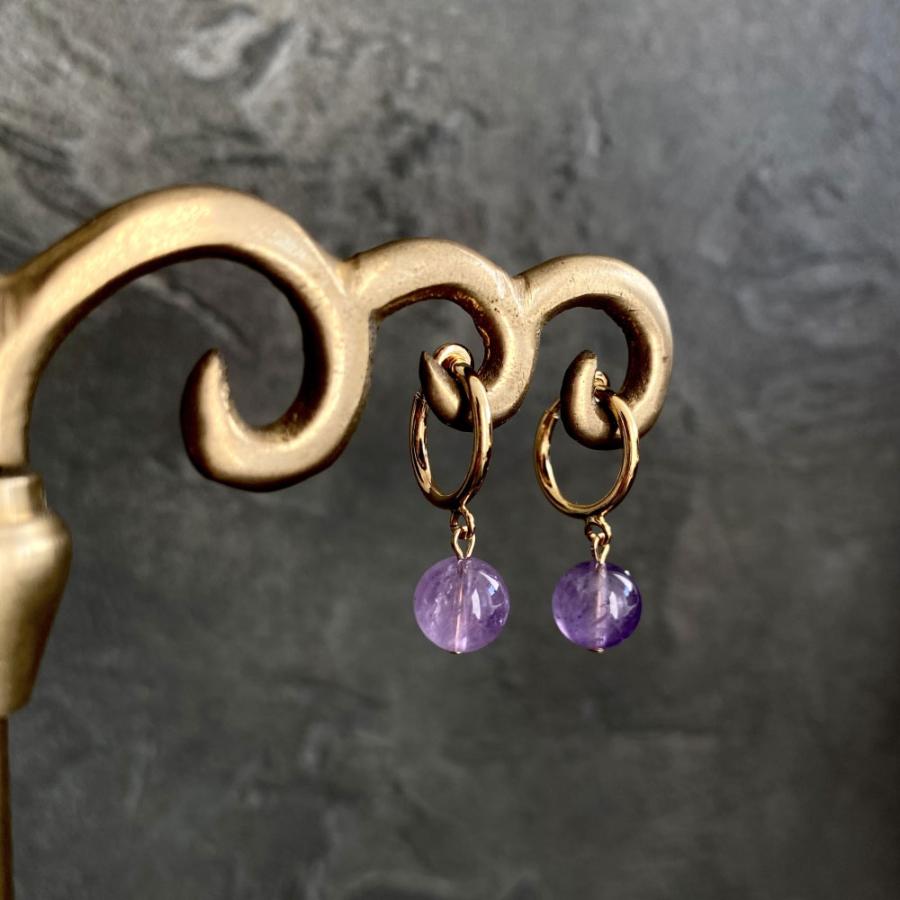 K14GP ラウンド 天然石 8ミリ ピアス イヤリング 宝石質 パワーストーン ナチュラル ストーン 石 誕生石 |  | 02