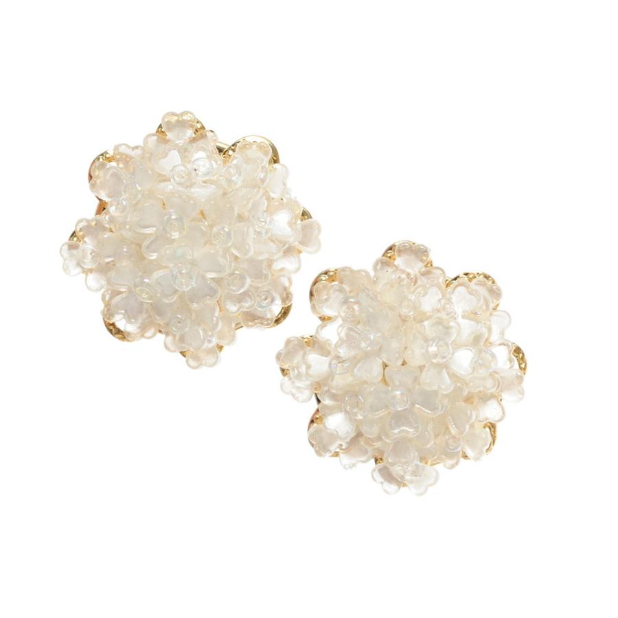 Flowerブーケロンホワイトビジューピアス / イヤリング |  | 05