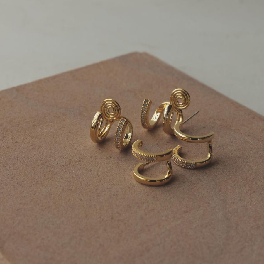 ダブルライン ピアス ノンホール イヤリング シルバー925ポスト |  | 01