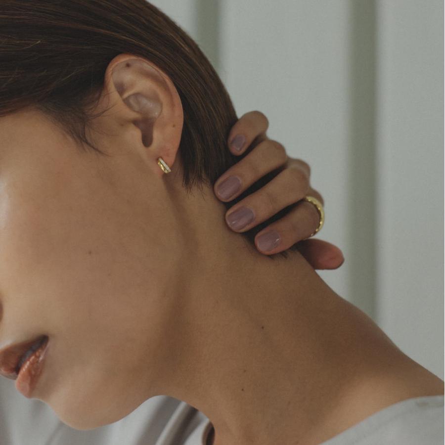 silver925 ダブル カーブライン ピアス イヤリング キュービックジルコニア 上品 オフィス デイリー 小さめ ミニ 弓 |  | 08