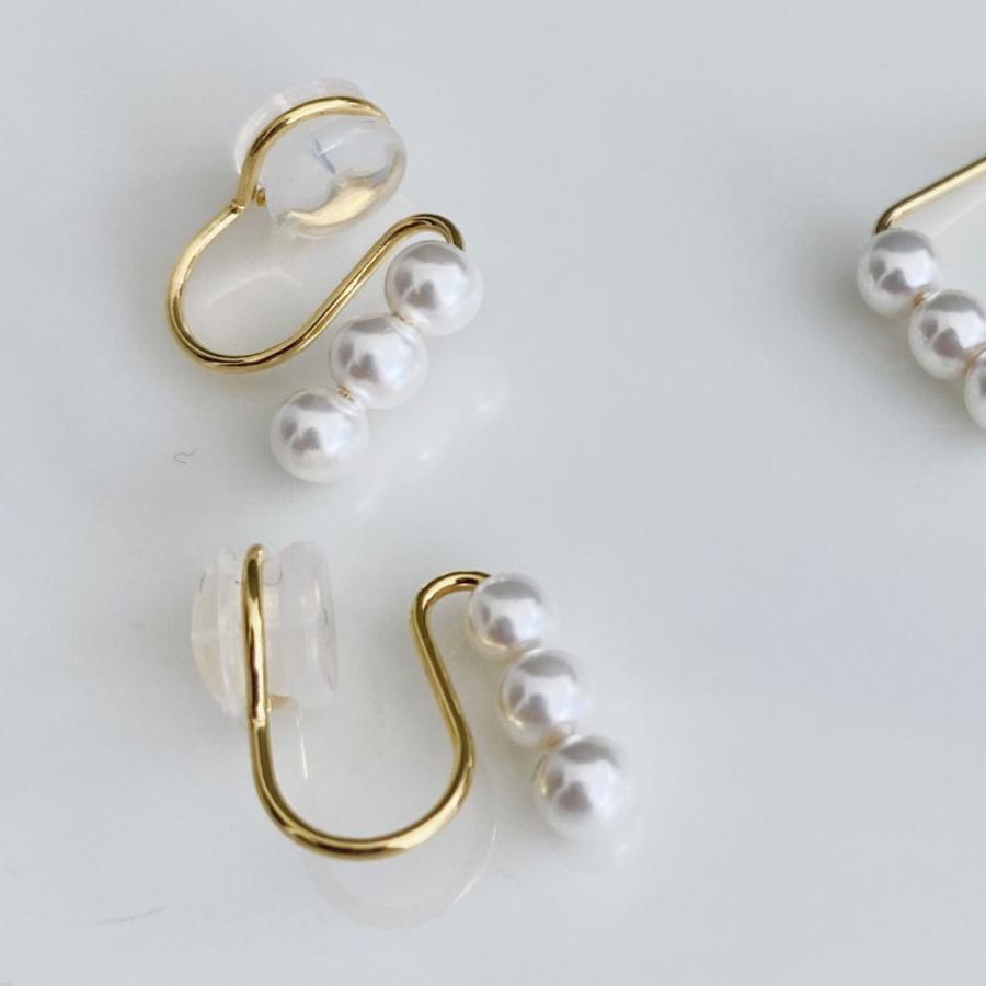 トレスパール ピアス イヤリング ノンホール 小粒 ホワイトパール オケージョン デイリー K14GP 小さめ 華奢 3粒 ノンホールピアス |  | 05