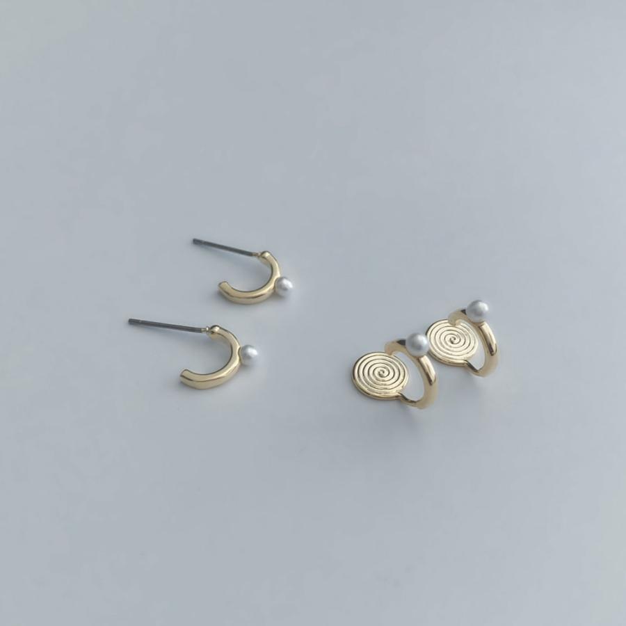 mic ミクパール ピアス イヤリング K14GP シルバー925 フープ オフィス ノンホールピアス 細み 華奢 お仕事コーデ |  | 03