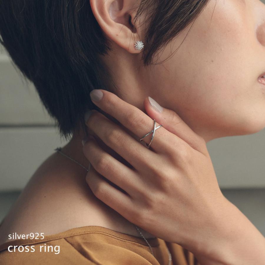 silver925 クロスリング シンプル モード フリーサイズ  12号 13号 14号 15号 16号 |  | 01