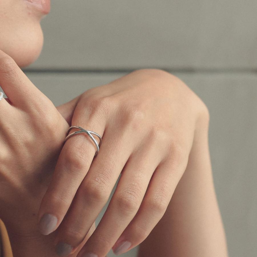 silver925 クロスリング シンプル モード フリーサイズ  12号 13号 14号 15号 16号 |  | 02