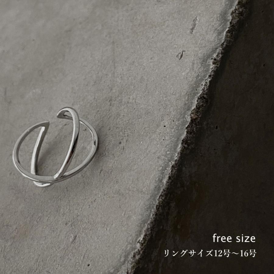 silver925 クロスリング シンプル モード フリーサイズ  12号 13号 14号 15号 16号 |  | 04