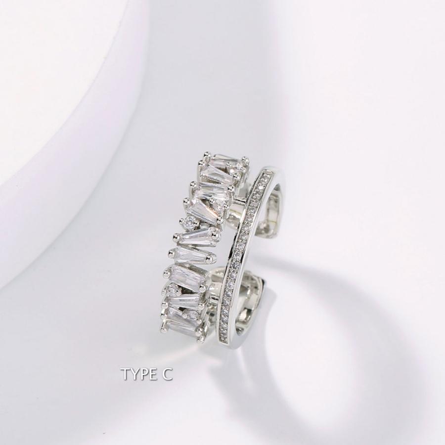 フリーサイズ リング ダブルライン キュービックジルコニア グリーン クオーツ クリア 8号 9号 10号 11号 12号 13号 14号 15号 16号 |  | 12