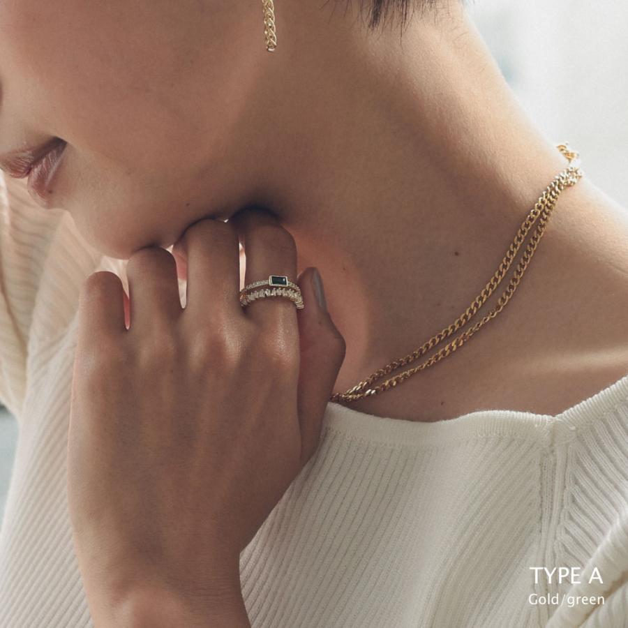 フリーサイズ リング ダブルライン キュービックジルコニア グリーン クオーツ クリア 8号 9号 10号 11号 12号 13号 14号 15号 16号 |  | 04