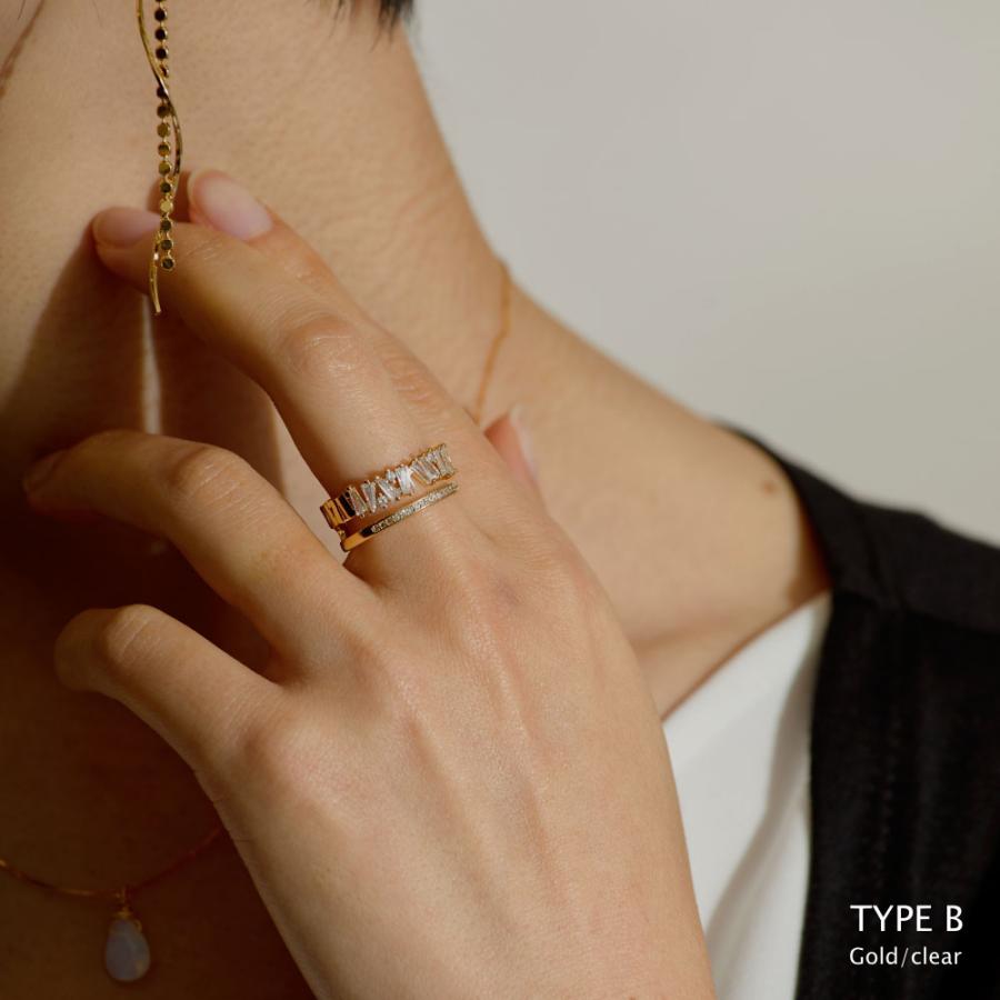 フリーサイズ リング ダブルライン キュービックジルコニア グリーン クオーツ クリア 8号 9号 10号 11号 12号 13号 14号 15号 16号 |  | 06