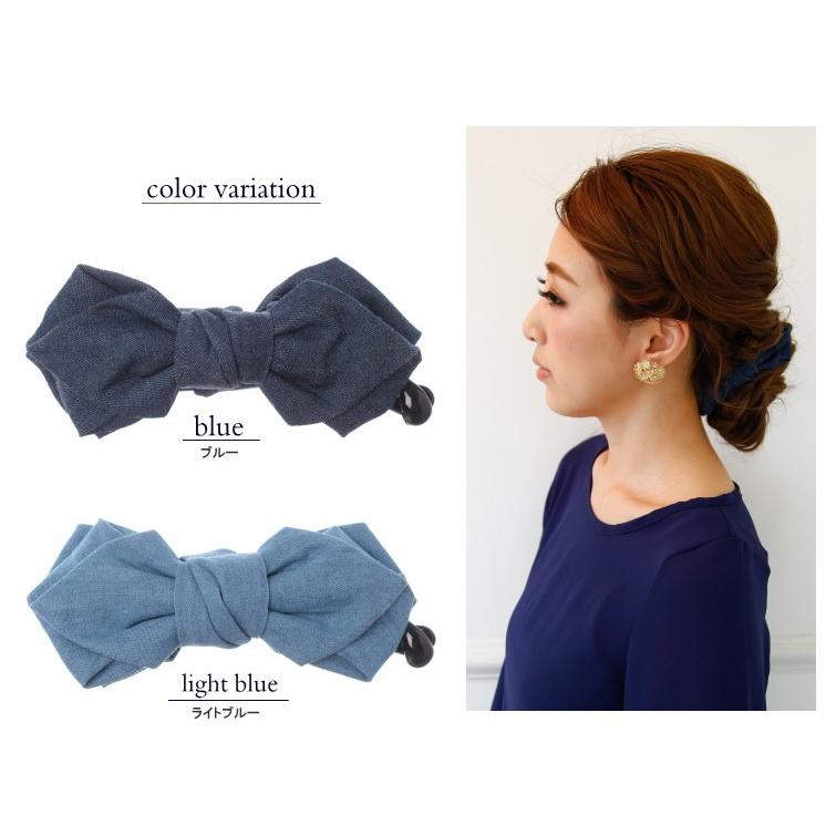 デニムリボンバナナクリップ ブルー/ライトブルー |  | 04