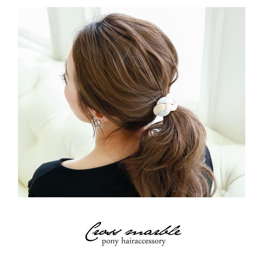 クロスヘアゴム ポニーフック アセテート素材 ヘアポニー ヘアカフ |  | 01