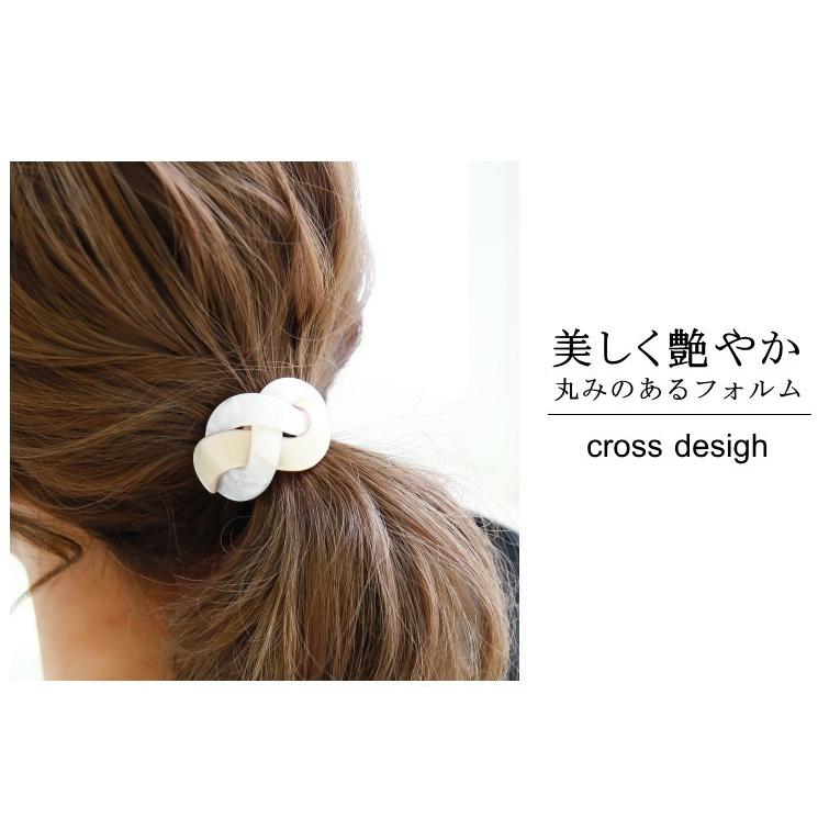 クロスヘアゴム ポニーフック アセテート素材 ヘアポニー ヘアカフ |  | 02