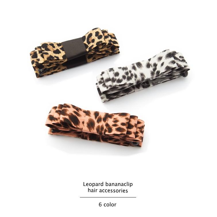 レオパード リボン バナナクリップ　レオパード柄 カジュアル シンプル フラット レパード |  | 13