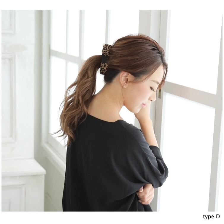 レオパード リボン バナナクリップ　レオパード柄 カジュアル シンプル フラット レパード |  | 04