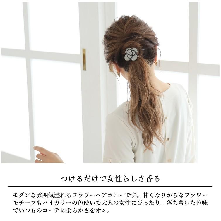 バイカラー フラワーヘアポニー ヘアゴム ローズ 薔薇 ポニー |  | 02