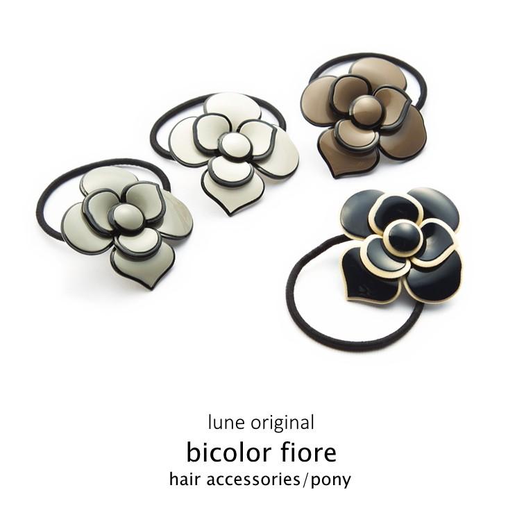 バイカラー フラワーヘアポニー ヘアゴム ローズ 薔薇 ポニー |  | 03