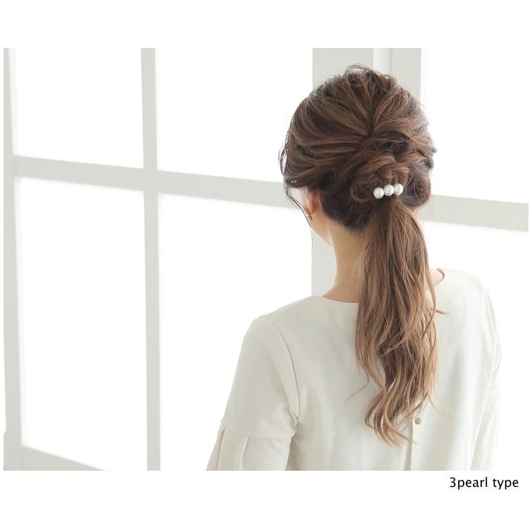 パール ヘア ポニー フック 5粒パール 3粒パール ゴールド  ヘアゴム付き |  | 03