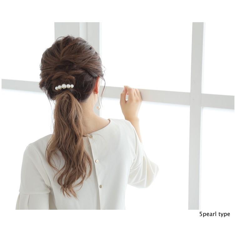 パール ヘア ポニー フック 5粒パール 3粒パール ゴールド  ヘアゴム付き |  | 04