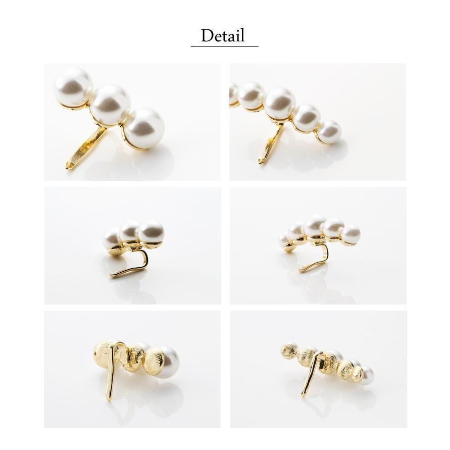 パール ヘア ポニー フック 5粒パール 3粒パール ゴールド  ヘアゴム付き |  | 08