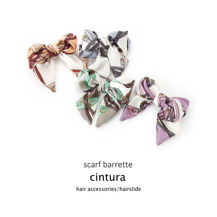 スカーフバレッタ レトロクラシック バレッタ スカーフ柄 ヘアアクセサリー |  | 02
