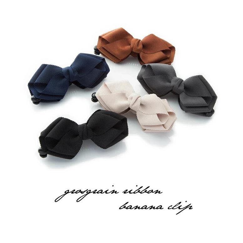 ダブル グログランリボン バナナクリップ ヘアアクセ |  | 01