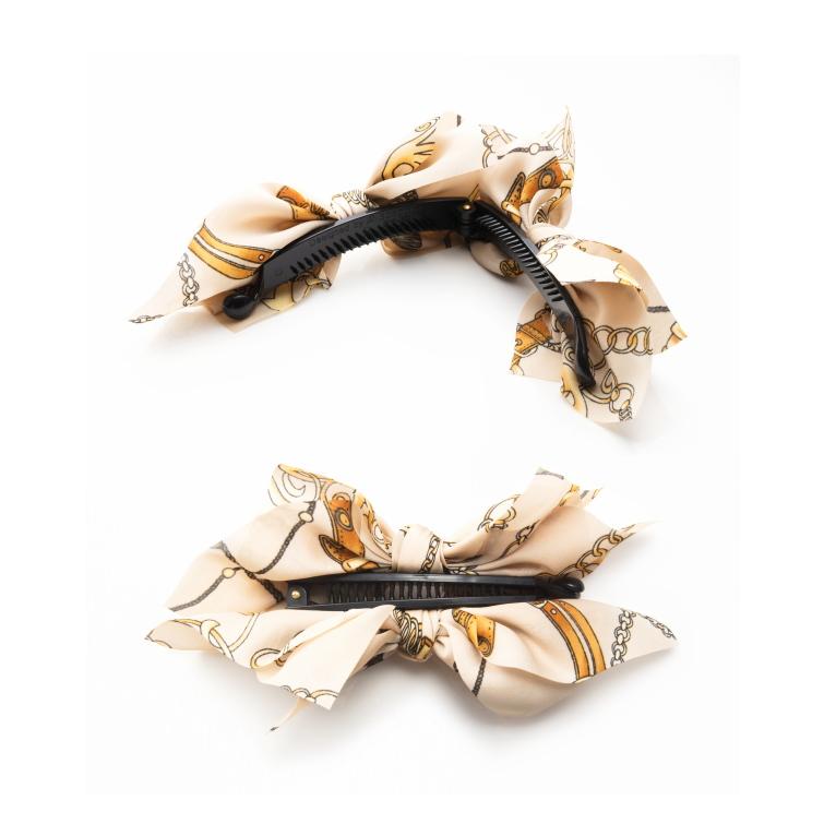 スカーフ柄 エアリー リボンバナナクリップ クラシカル |  | 04