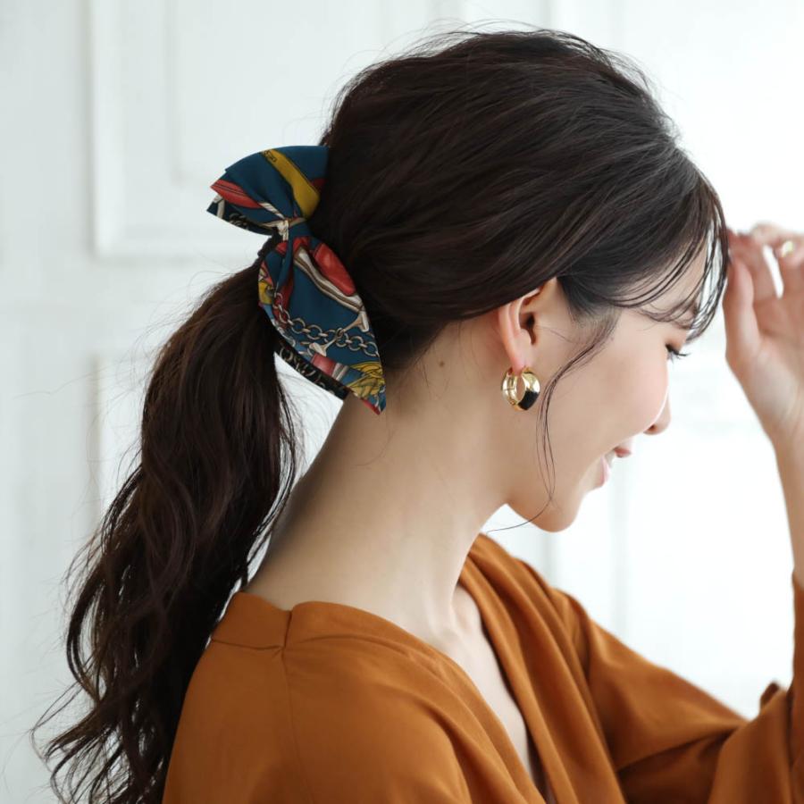 ハーフノット リボンバナナクリップ アースカラー スカーフ柄 くすみ 片結び バナナクリップ ヘアアクセ ヘアアクセサリー |  | 13