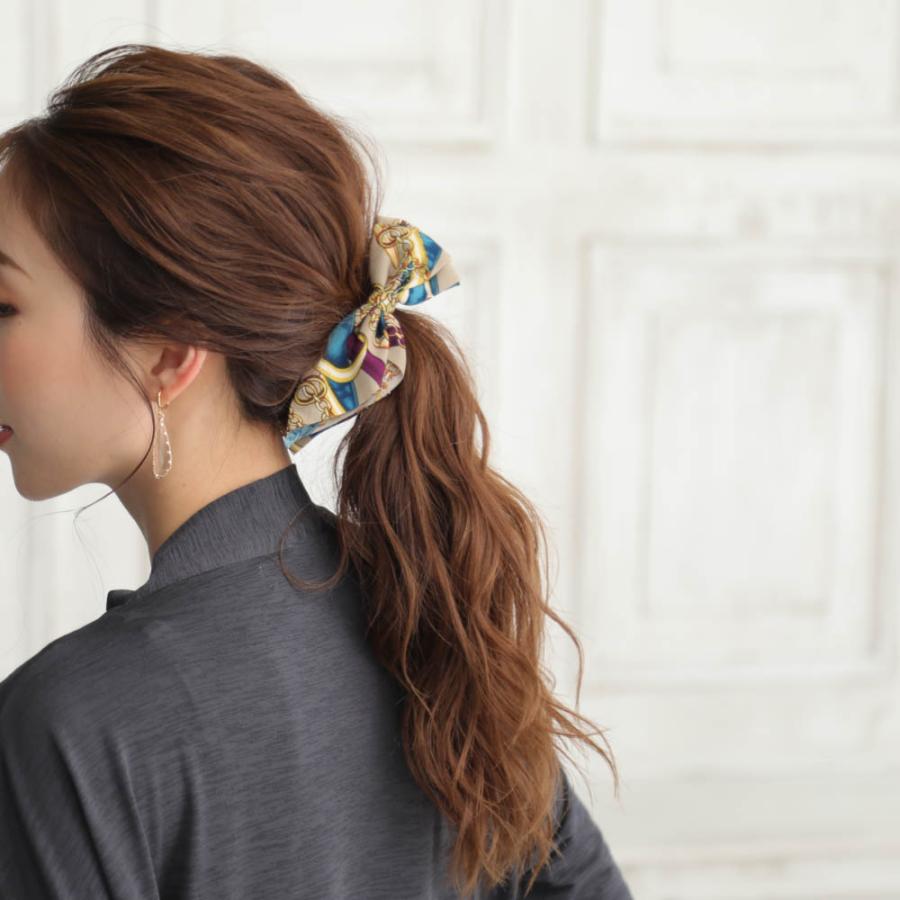 ハーフノット リボンバナナクリップ アースカラー スカーフ柄 くすみ 片結び バナナクリップ ヘアアクセ ヘアアクセサリー |  | 14