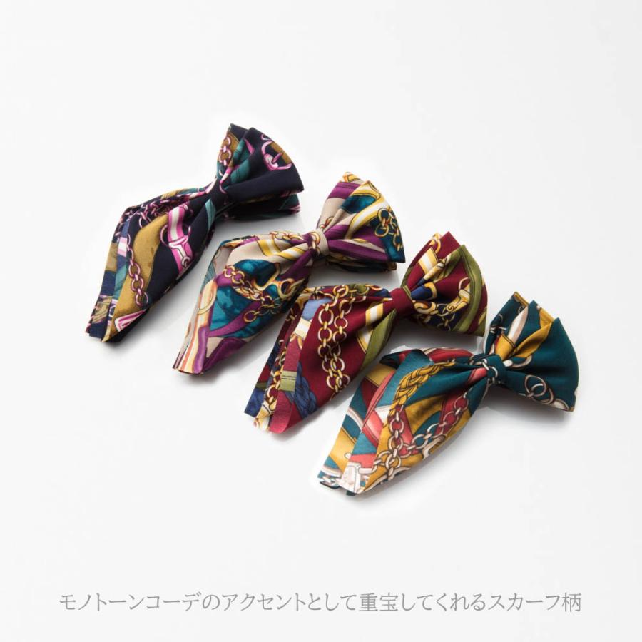 ハーフノット リボンバナナクリップ アースカラー スカーフ柄 くすみ 片結び バナナクリップ ヘアアクセ ヘアアクセサリー |  | 05