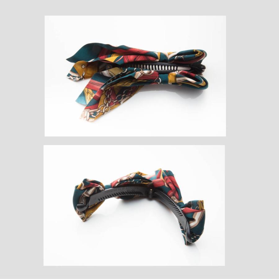 ハーフノット リボンバナナクリップ アースカラー スカーフ柄 くすみ 片結び バナナクリップ ヘアアクセ ヘアアクセサリー |  | 06