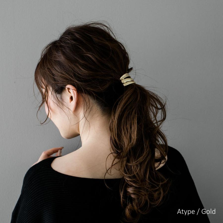 変形ライン アンティーク調 メタル ポニーフック ヘアゴム付き ヘアカフ ヘアーカフ |  | 05
