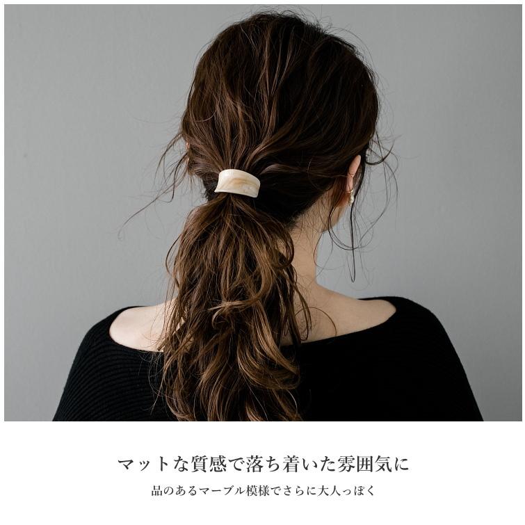 マットマーブル セミサークル ヘアカフ ポニーフック ヘアーカフ ヘアゴム付き |  | 02