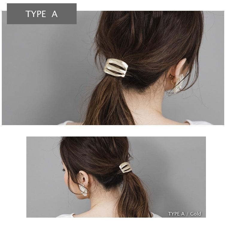 [2タイプ] メタルライン ポニーフック ヘアカフ 変形 ライン プレート |  | 03