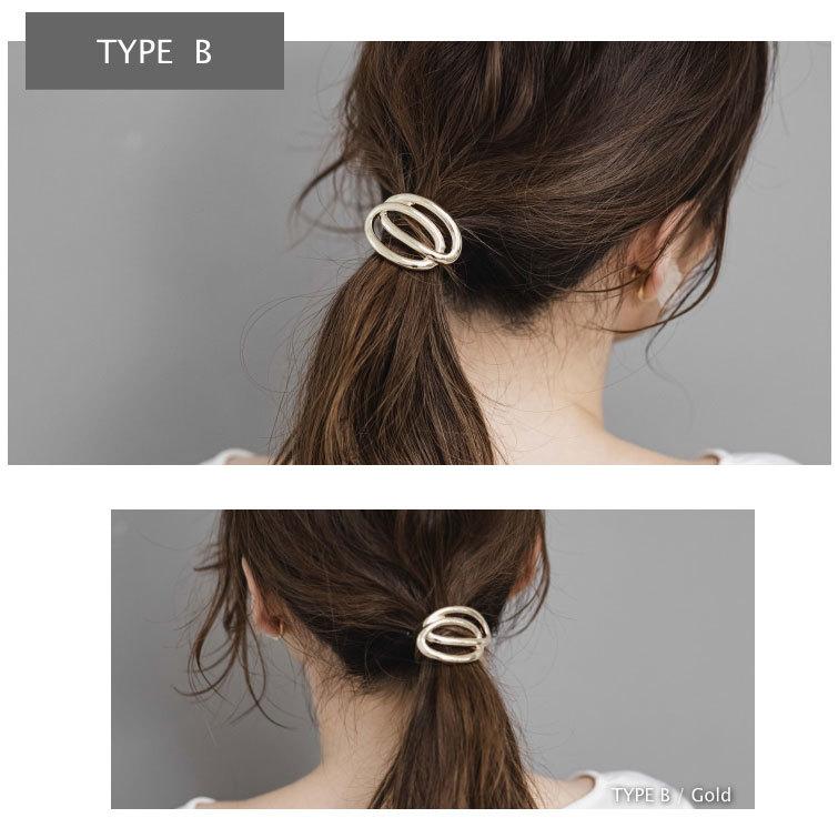 [2タイプ] メタルライン ポニーフック ヘアカフ 変形 ライン プレート |  | 05