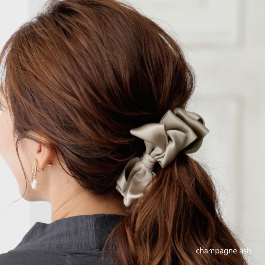 2色 サテンリボン バナナクリップ カール くすみカラー アッシュ ヘアアクセサリー |  | 06