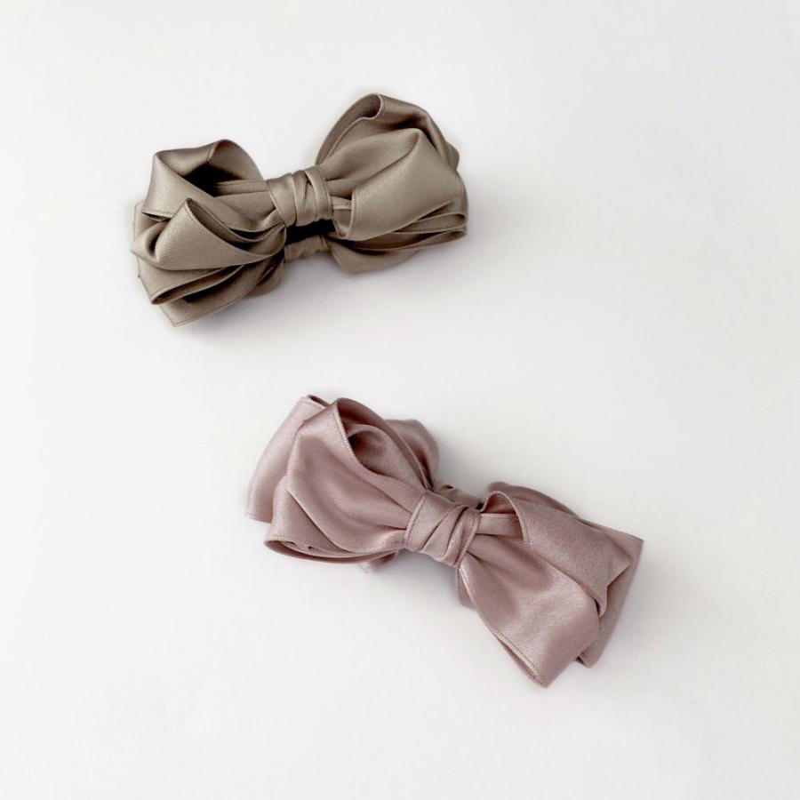 2色 サテンリボン バナナクリップ カール くすみカラー アッシュ ヘアアクセサリー |  | 07