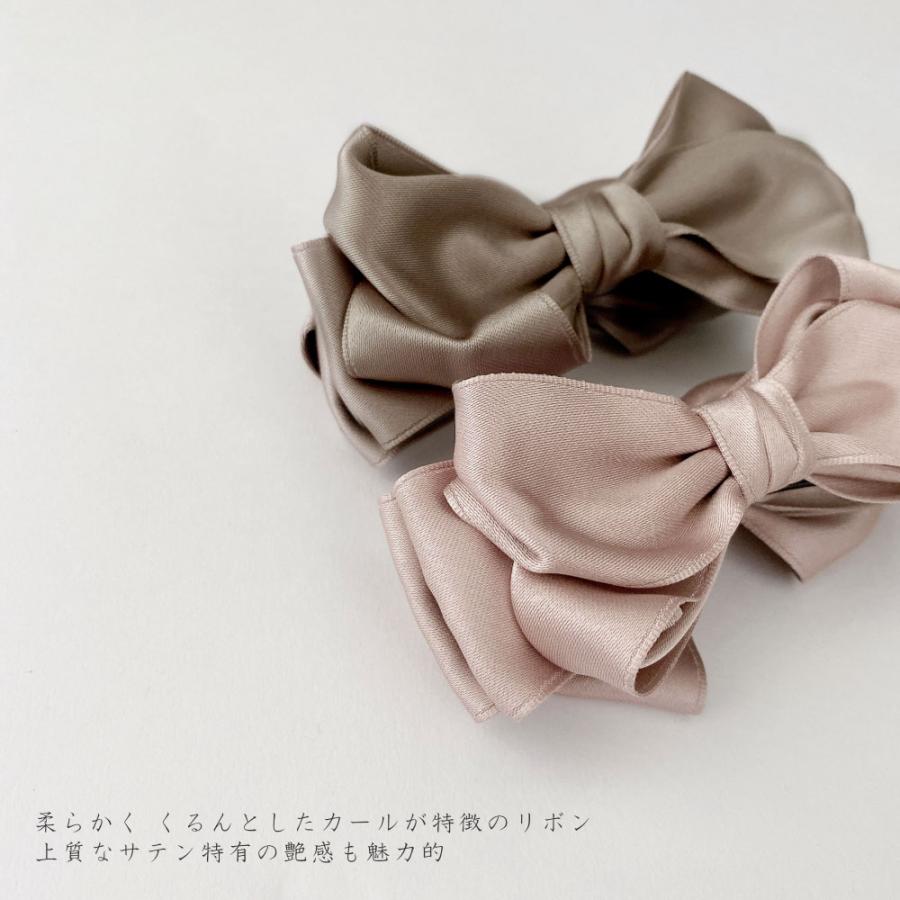 2色 サテンリボン バナナクリップ カール くすみカラー アッシュ ヘアアクセサリー |  | 08