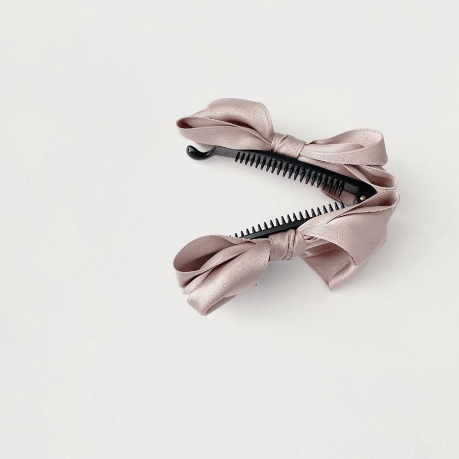 2色 サテンリボン バナナクリップ カール くすみカラー アッシュ ヘアアクセサリー |  | 09