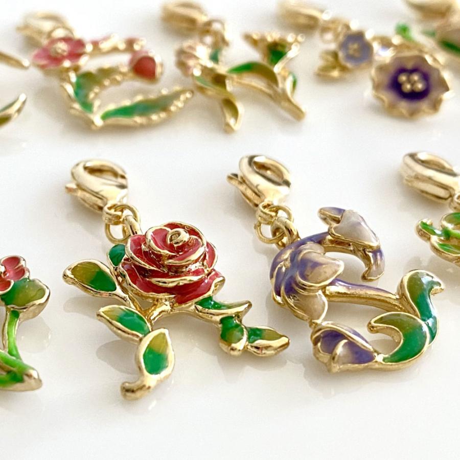 フラワー イニシャル バッグチャーム キーチェーン キーリング 3点セット アルファベット 12種類 キーホルダー |  | 03